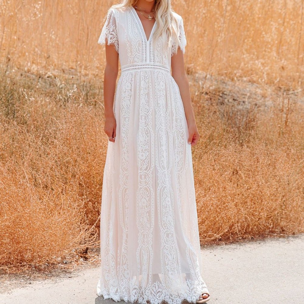 White Lace Maxi Dress - Brand new with Tags from Vici